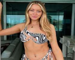 She has piercing on her belly button.